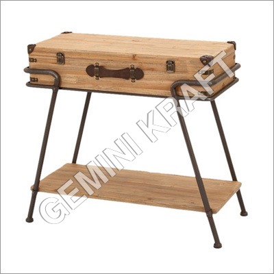 Industrial Road Table - Wood & Metal Composition | Durable, Corrosion Resistant, Long-lasting Strength