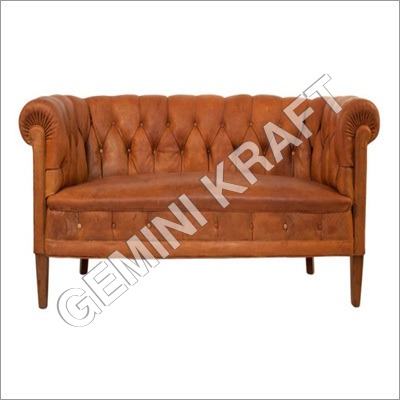 Brown Leather 2 Seater Sofa