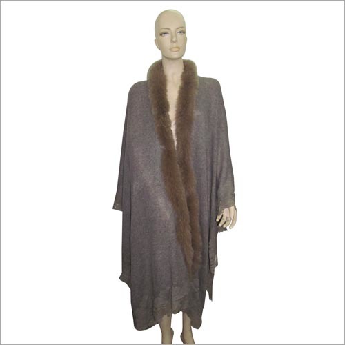 Designer Poncho - Cashmere Fur, 50x60 Inches, Gray | Soft Fabric, Stylish Design, Warm Comfort, Durable Material, Easy Care