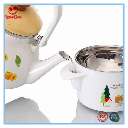 Blue Stainless Steel Plastic Water Injection Thermos Bowl For Baby