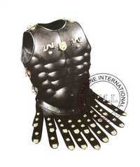 Black Antique Roman Muscle Armour Cuirass With Lion And Dragon Emblem