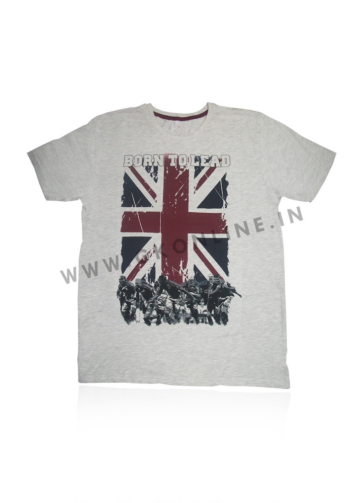 Grey Mens  Printed T-Shirt