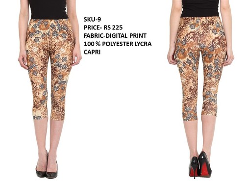 Capri Shorts - Digital Printed, Brown Color | Casual Wear, Quick Dry, All Season, Cool Dry