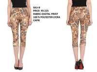 Capri Shorts - Digital Printed, Brown Color | Casual Wear, Quick Dry, All Season, Cool Dry