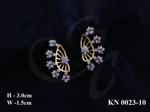 KAAN - Gold Plated Diamond CZ Ear Cuff 5x1.5cm, Elegant Party Wear Gift