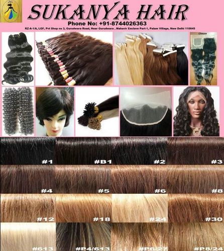 Sukanya Hair - Remy Indian Human Hair, 203.2 to 812.8 mm Length | Unisex, 1 kg Weight, All Colors Available