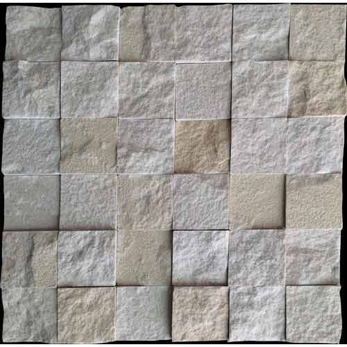 Mint Rockface Mosaic Wall Panel - Stone, 12x12 Inches, Gray | Durable, Elegant, Easy Install, Versatile, Modern, Natural, Unique