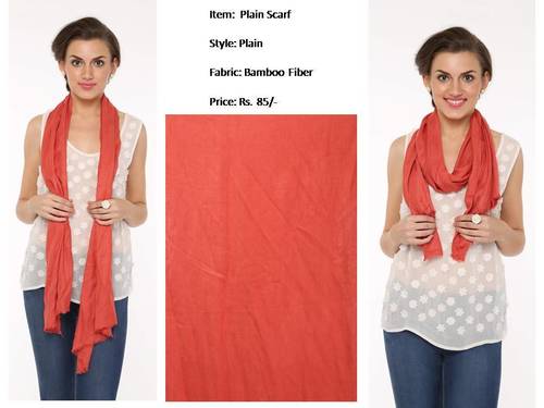 Fancy Stoles - Bamboo Fiber Fabric 70x21 Inches, Red Color, Soft Feel, All-Season, Cool Dry, Quick Dry, Plain Dyed