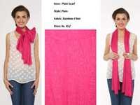 Designer Scarves - Bamboo Fiber Fabric 70x21 Inches, Pink Color, Plain Pattern | Soft & Delicate Feel, Cool Dry, Quick Dry, All Season
