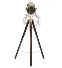 Brown Antique Vintage Look Spotlight With Wooden Stand