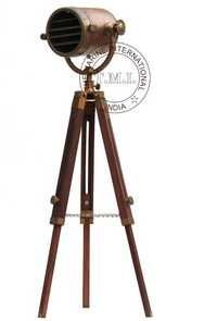 Copper Antique Authentic Model Spotlight With Tripod Stand