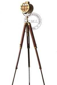 Authentic Model Brown Antique Spotlight Fully Adjustable Tripod Stand