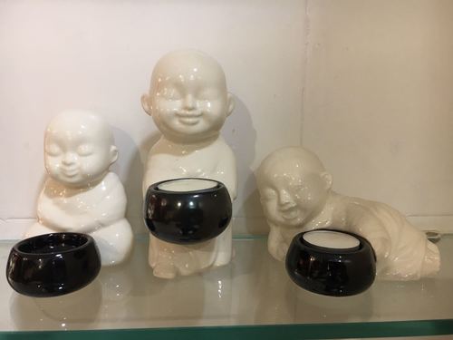 Marble Monks Statues