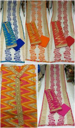 Cotton Suit With Embroidery - Cotton Fabric, Orange, Includes Heavy Embroidered Dupatta | Elegant Ethnic Wear