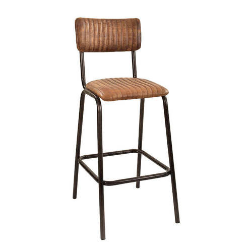 Industrial Leather Bar Chair