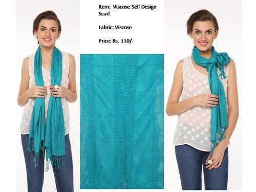 Camel Wool Scarf - Viscose Fabric 80x26 Inches Blue | Soft and Delicate Self Design Quick Dry Cool Dry All Season
