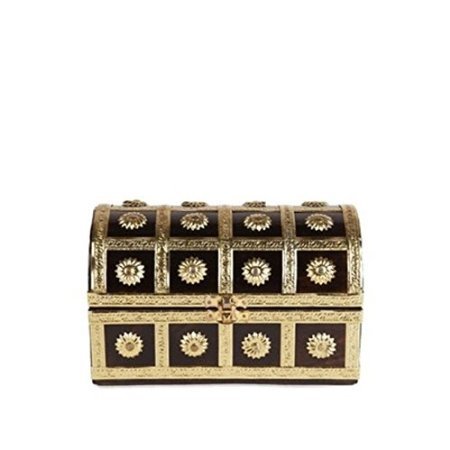 Desi Karigar Wooden Antique Brown Jewellery Box with Handicraft 7x4.5x5 Inch