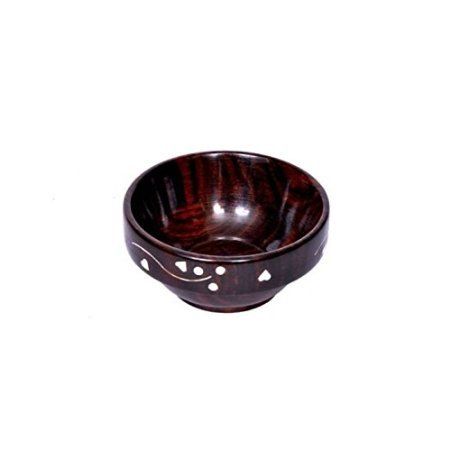 Desi Karigar Wooden Handmade With Brass Work Bowl