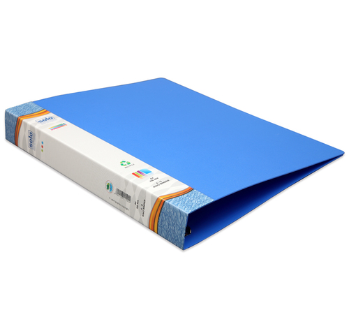 Ring Binder-4-D-Ring - Polypropylene A4 Blue, Black, Grey | Extra Large Size, UV Stabilized, Antistatic, Inner Pockets, Paper Stopper, Strong Clip