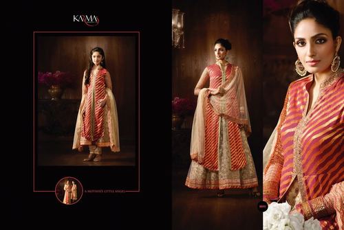 Red & Beige Shop Designer Anarkali Salwar Kameez Online