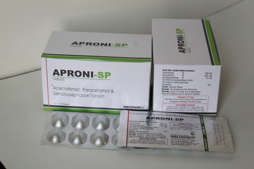 Aceclofenac Paracetamol  Serratiopeptidase Tablet Chemical Drug