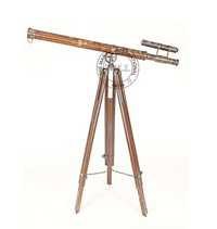 Antique Nautical Griffith Astro Double Barrel Telescope On Stand