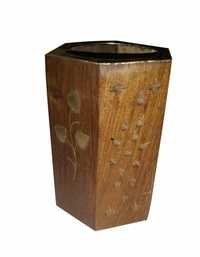 Desi Karigar Wooden Pen Stand ( Brown )