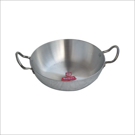 Steel Flat Base Aluminum Kadai