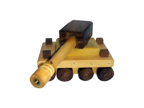 Desi Karigar Wooden Toy Tank ( Yellow 7 x 3 x 4 inch )