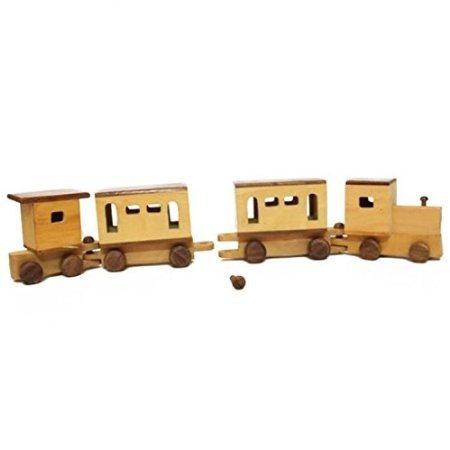 Desi Karigar Wooden train made of Rubber and Sheesham wood.