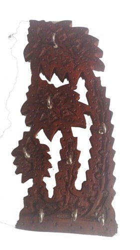 Desi Karigar Wooden Tree Shape Key Holder ( Brown 12 inch )