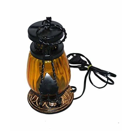 Desi Karigar Wooden & Iron hand carved Colored Electric Chimney Lantern design YELLOW