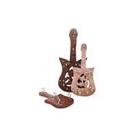 Desi Karigar Wooden Guitar Key Holder Set Of 3 Pieces