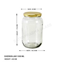1 Kg Gherkin Jar - Capacity: 1000 Ml Milliliter (ml)