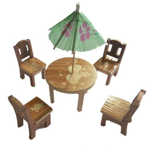Desi Karigar Wooden Baby Chair Table Set Buy 1 Get 1 Free(White, 7 x 5 inch