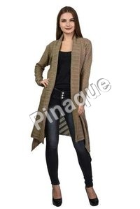 Ladies Woolen Cardigan - Woolen Material, Size S To Xxl, Brown Color | Full Sleeve Design, Versatile Styling For Casual And Festive Occasions