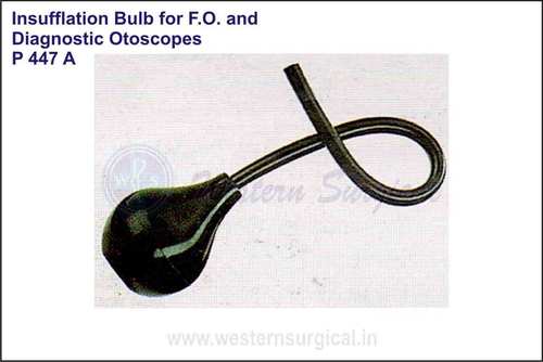 Insufflation bulb for F.O. and diagnostic otoscope