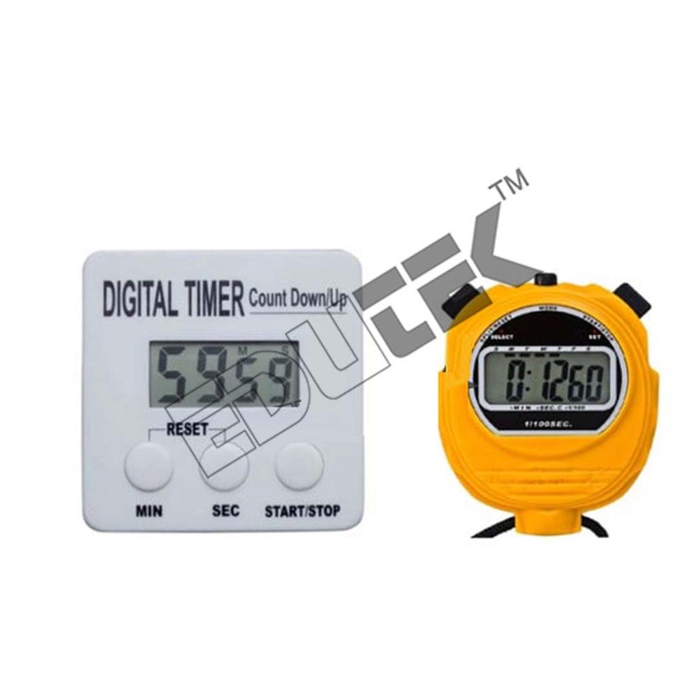 Stop Watch - Plastic, Compact Design 5x5x2 cm | Digital Timer, Countdown & Stopwatch Functionality, Lightweight 50g