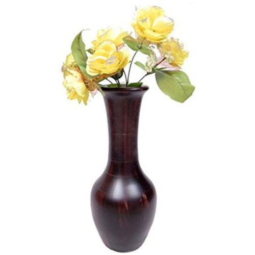 Desi Karigar Beautiful Wooden Antique Hand Carved Flower Vase Size (LxBxH-7x7x17) Inch