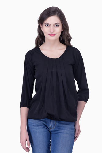 Black Viscose Plain Top