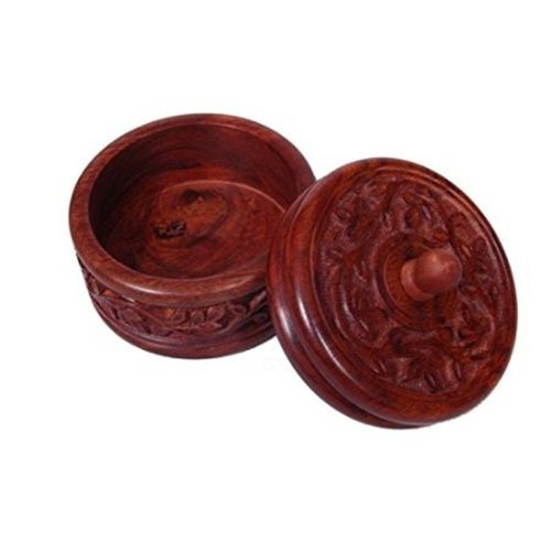 Desi Karigar Wooden Dry Fruit Box With Hand Carved design. Sise (lxbxh-4x4x4) Inch