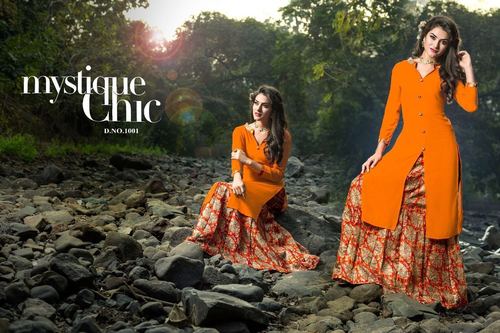 Orange Indo Western Kurti