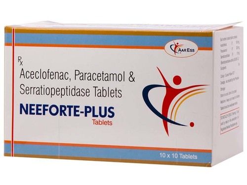 Neeforte Plus (Aceclofenac 100Mg+Paracetamol 325Mg+ Serratiopeptidase 15Mg) - Formulations Form: Tablets