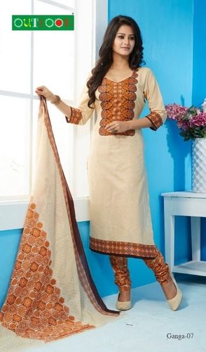 Off White And Brown Anarkali Churidar Suits