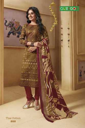 Brown And Red Embroidered Punjabi Suit