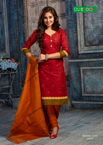 Red And Brown Readymade Salwar Suits