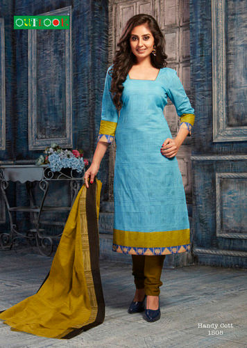 Sky Blue And Green Readymade Salwar Suits