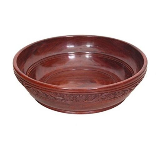 Desi Karigar Wooden With Handcarving Kitchen Ware Bowl Size (LxBxH-10x10x3) Inch