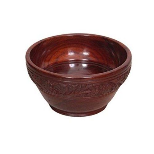 Desi Karigar Wooden With Handcarving Kitchen Ware Bowl Size (Lxbxh-6X6X3) Inch