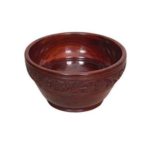 Desi Karigar Wooden With Handcarving Kitchen Ware Bowl Size (LxBxH-6x6x3) Inch